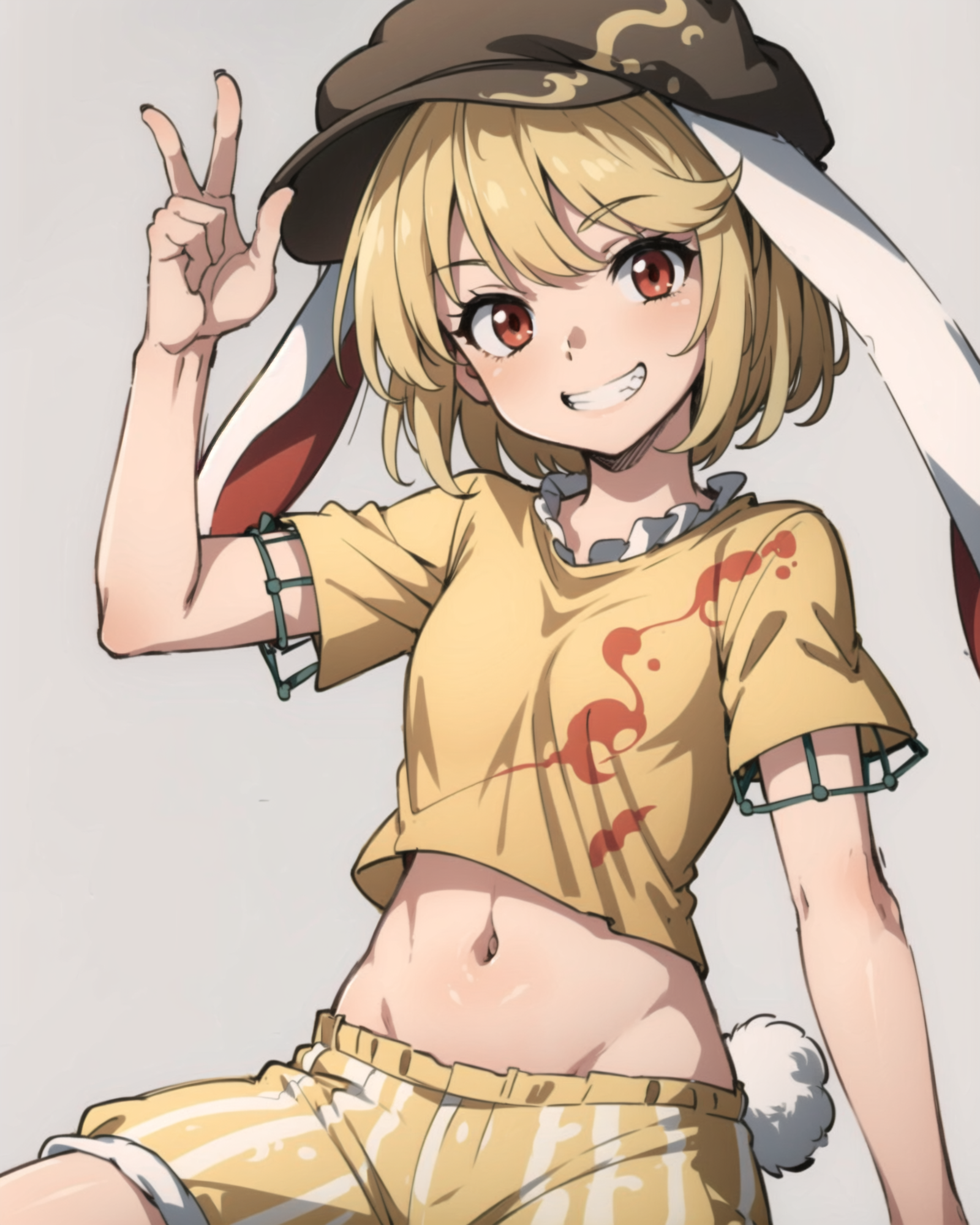 00255-34317644-masterpiece, best quality, _lora_ringo_1_,ringo _(touhou_), 1girl,hat, flat cap,rabbit ears,blonde hair,short hair,,red eyes, bl.png